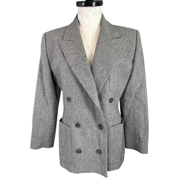 NWT Vintage Calvin Klein Notched Collar Double Breasted Blazer Women's 8 - Picture 1 of 16